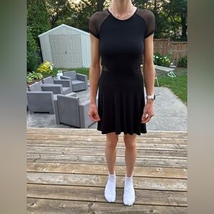 Garage Black Dress with Sheer Sleeves